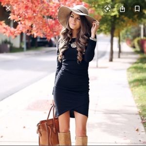 Leith Ruched Long Sleeve Dress